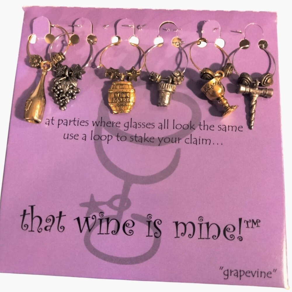 That Wine Is Mine Vineyard Themed Wine Glass Charms